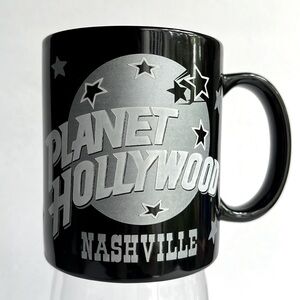Planet Hollywood Nashville Mug Cup Vintage 1991 Black  Silver Moon Stars